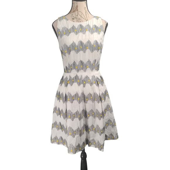 Anthropologie Corey Lynn Calter Frequence Linen abstract dress Sz 2 Resort wear - Picture 2 of 12